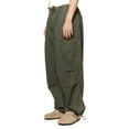 thumbnail image 4 of Baggy Cargo Pants for Women Men Elastic Waist Drawstring Wide Leg Joggers Trousers with Pockets, 4 of 5