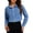 Light Blue, variant on Cropped Jean Jacket Women Long Sleeve Button Down Denim Shirt Jean Shacket Fashion Clothing