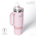 thumbnail image 4 of Cirkul 30oz Travel StrawSip Double-Wall Insulated Stainless Steel Tumbler with Handle, Azalea Leopard (Pink Leopard), 4 of 15