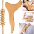 thumbnail image 1 of Kit de herramientas de drenaje linfático de madera -Herramientas de masaje de terapia de madera con bolsa de viaje – Herramienta de masaje anticelulitis Gua Sha de madera espalda, cuello, brazos, 1 of 5