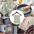 thumbnail image 3 of Sage Green Abstract Kitchen Towels Set of 4, Water Absorbent Dish Towel, Modern White Geometric Twisted Art Decorative Hand Towels - Quick Drying Cloth for Cooking Baking, 18x28 Inch, 3 of 8