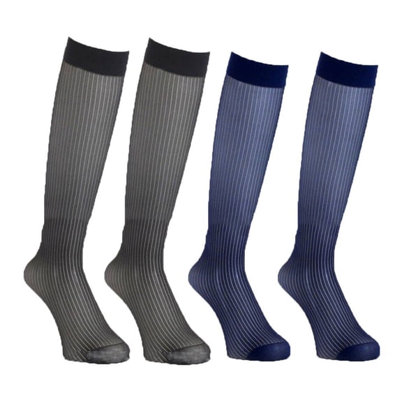 vlrwzc Silk Socks Men 2 Pairs Maletransparent Striped Stockings Summer Thin Mid-calf Striped Silk Socks
