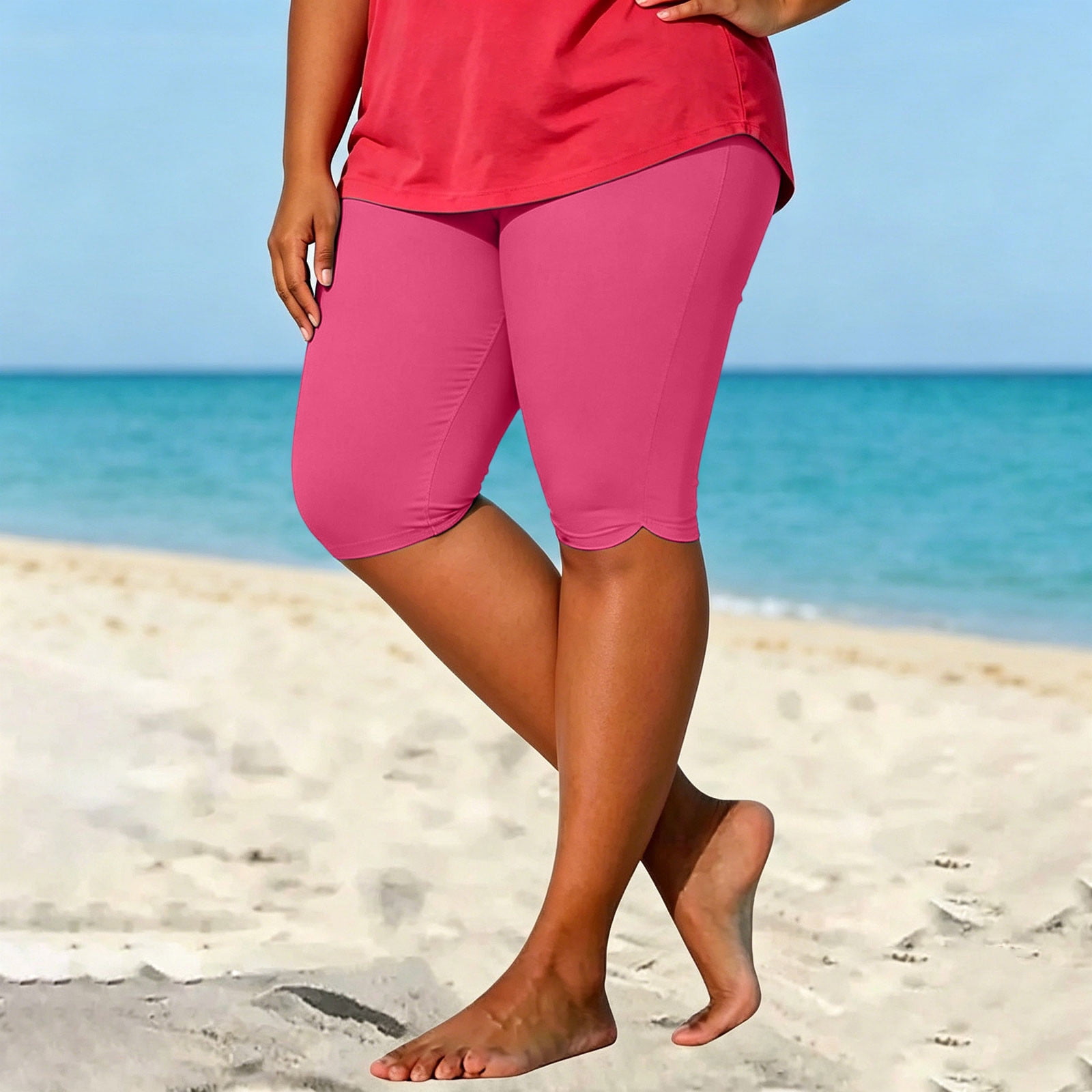 CQONEPT Women Oversize Yoga Pants Lightweight Lounge Loose Fit Leggings Summer Lightweight Fashion Yoga Pants Hot Pink XXXL
