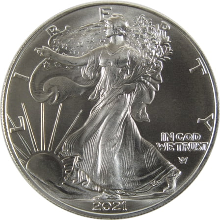 2021 Type 2 American Silver Eagle Uncirculated Bullion $1 Coin