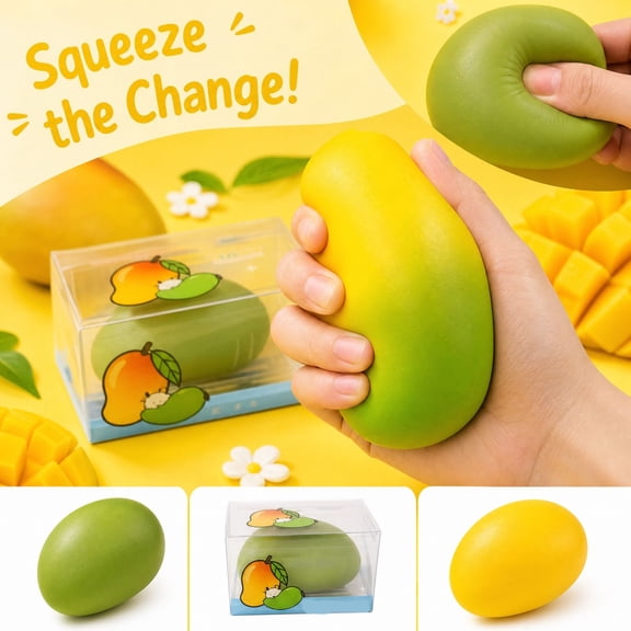 Squishy Crunchy Mango Fidget Toy with Amazing ASMR Sounds Ideal Crunchy Mango Squishy for Stress Reduction Desk Decor and Sensory Stimulation Great Gift for Kids and Teens