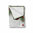 thumbnail image 2 of Christmas Soft Flannel Fleece Throw Blanket, Holiday Season Backdrop with Pine Leaves Ball Classic Design Print, Cozy Plush for Indoor and Outdoor Use, 50" x 70", Multicolor, by Ambesonne, 2 of 6