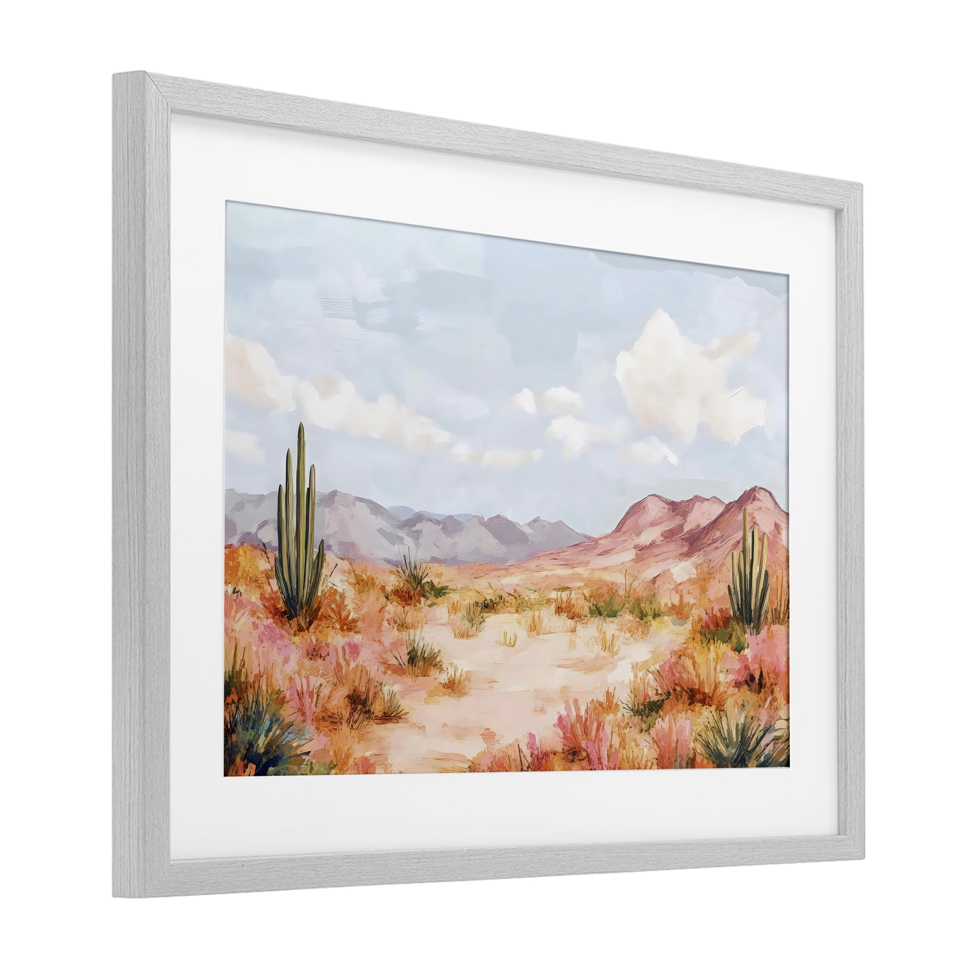 Stupell Industries Pastel Desert Dream Sunset Gray Framed Print Under Glass, design by Creative Studio