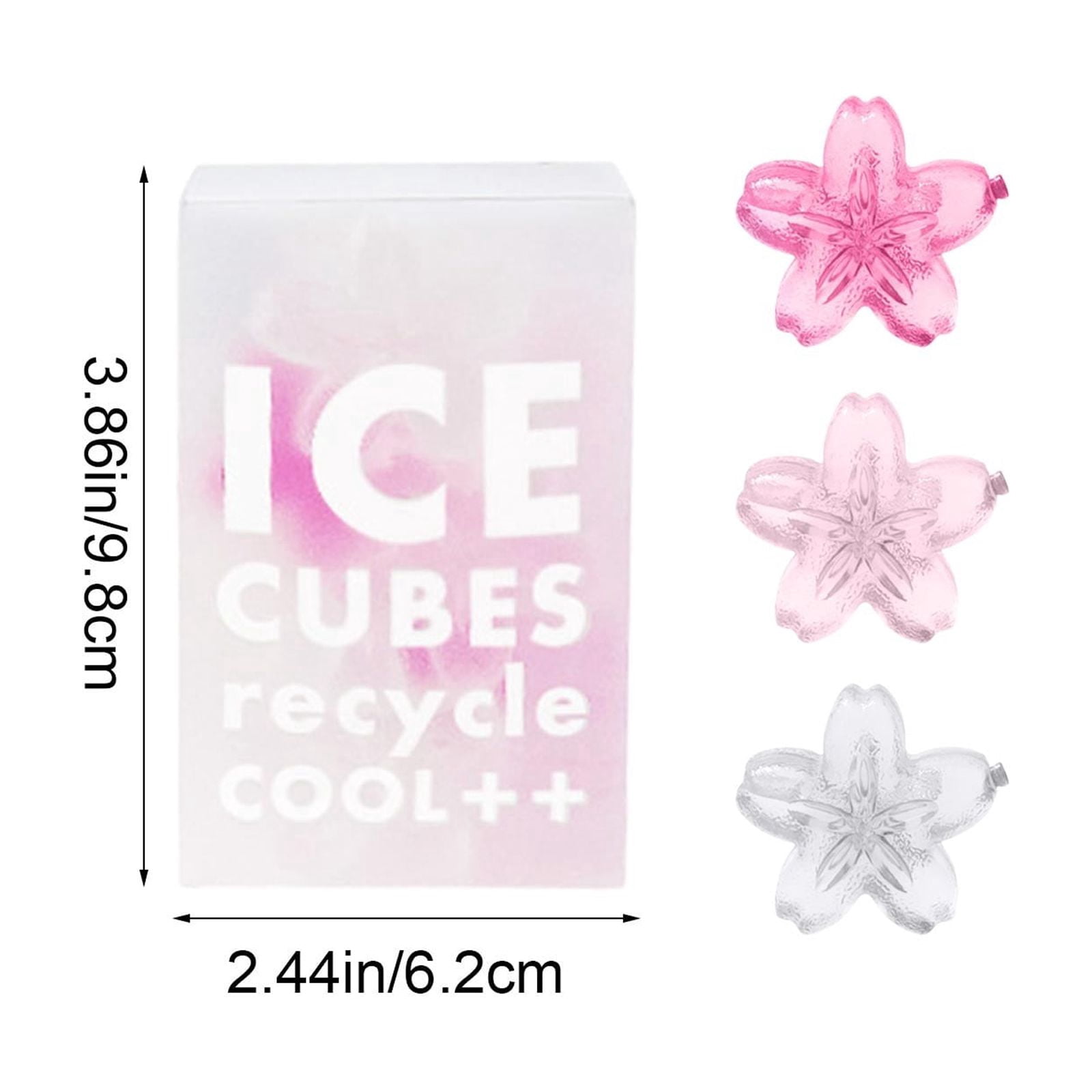 Lunxisen 3 Pcs Cherry Blossom Ice Cube Tray Floral Ice Mold For Cocktails Whiskey Chilling Home Bar Party Decor