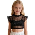 thumbnail image 6 of OOOUM Kids Mesh T-Shirt Crewneck Solid Color Short Sleeve Layering Tees Lightweight Classic Fit Casual Tops Black 3-4 Years, 6 of 6