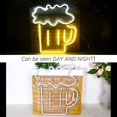 thumbnail image 4 of Letrero de neón de cerveza con luz LED, apliques decorativos de pared, neón amarillo y blanco para bar, pub, discoteca, restaurante, tienda, festival, celebración, fiesta, decoración., 4 of 5