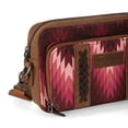 thumbnail image 5 of Wrangler Aztec Crossbody Bag for Women Multi Pocket Shoulder Bag Boho Cross Body Wallet Purse, Aztec-Dark Pink, 5 of 7