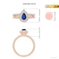 thumbnail image 4 of ANGARA Natural Split Shank Pear Sapphire and Diamond Double Halo Ring in 14K Rose Gold for Women (Size-6x4mm) | September Birthstone, Anniversary, Jewelry Gift for Women | Natural Blue Sapphire Ring, 4 of 9