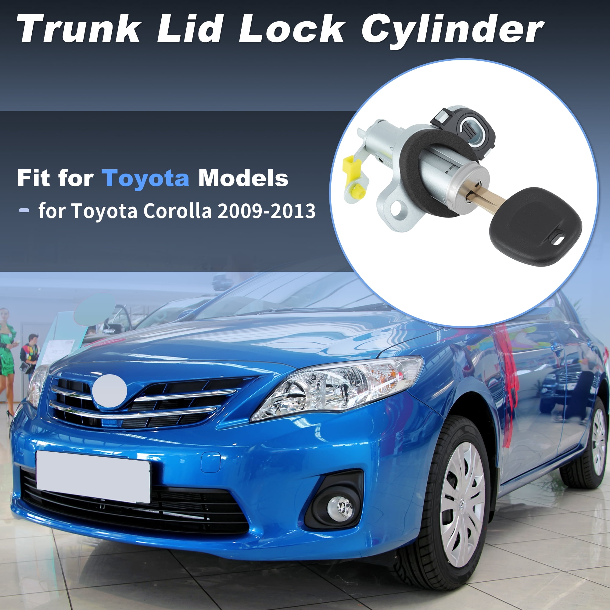 Unique Bargains Aluminum Alloy Trunk Lock Cylinder for Toyota Corolla 2009-2013
