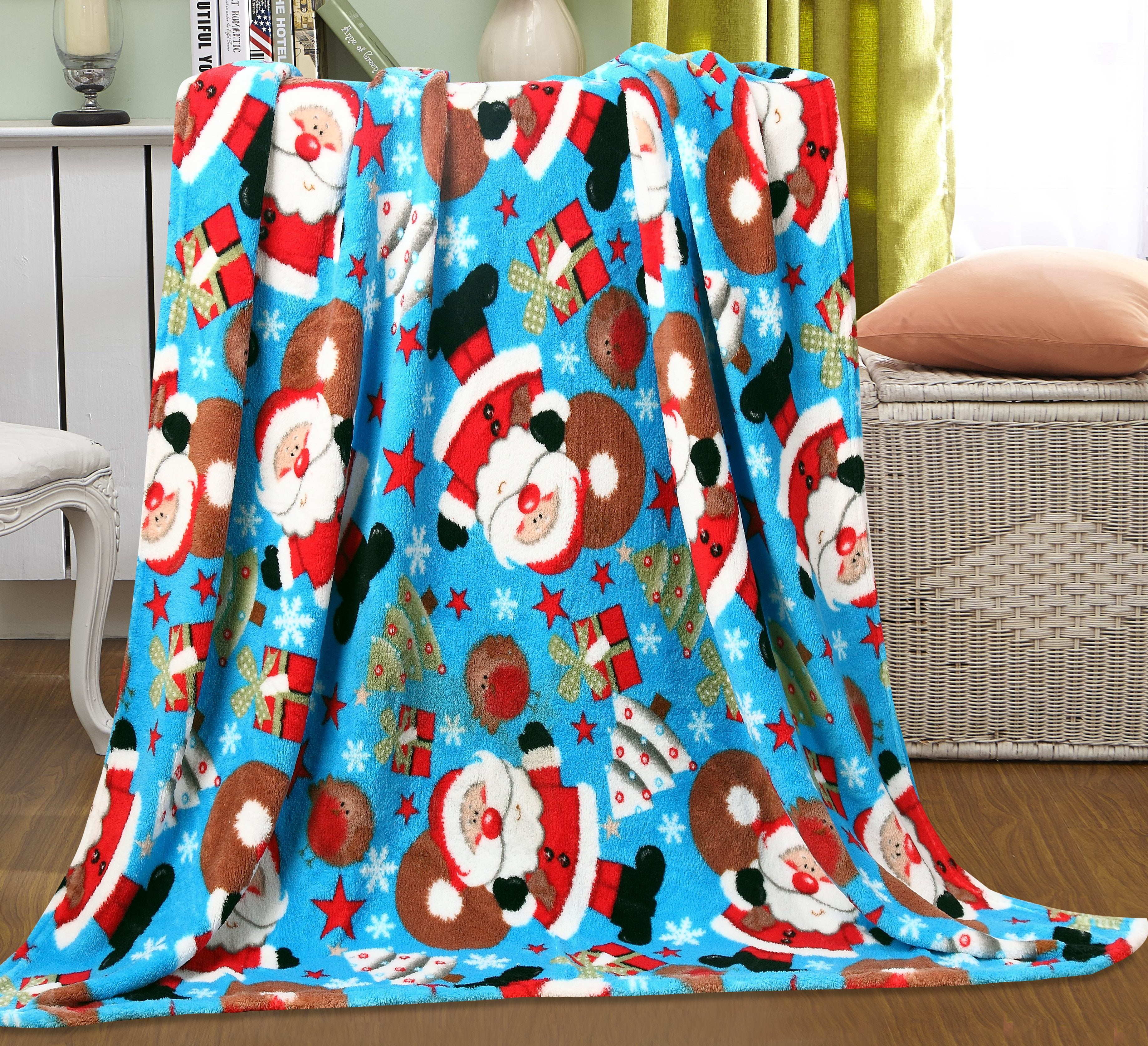 Let It Snow Collection Holiday Microfleece Throw Blanket (50" x 60