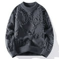 thumbnail image 3 of Miluxas Men Knitted Loose Fit Round Neck Sweater Long Sleeve Knit Sweaters Business Casual Knit Pullover Jumpers Gray XXL(XXL), 3 of 8