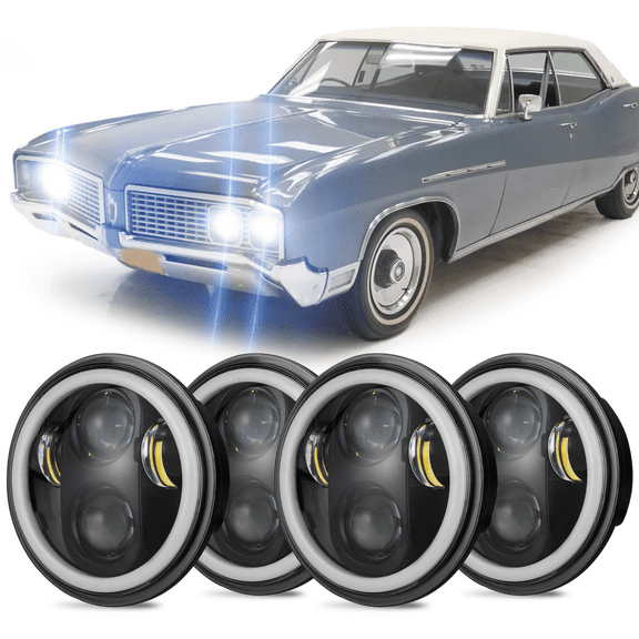 For 1959-1975 Buick Electra Wildcat LED Headlights 5.75in H5001 H5006 High Low Beam Sealed Assembly