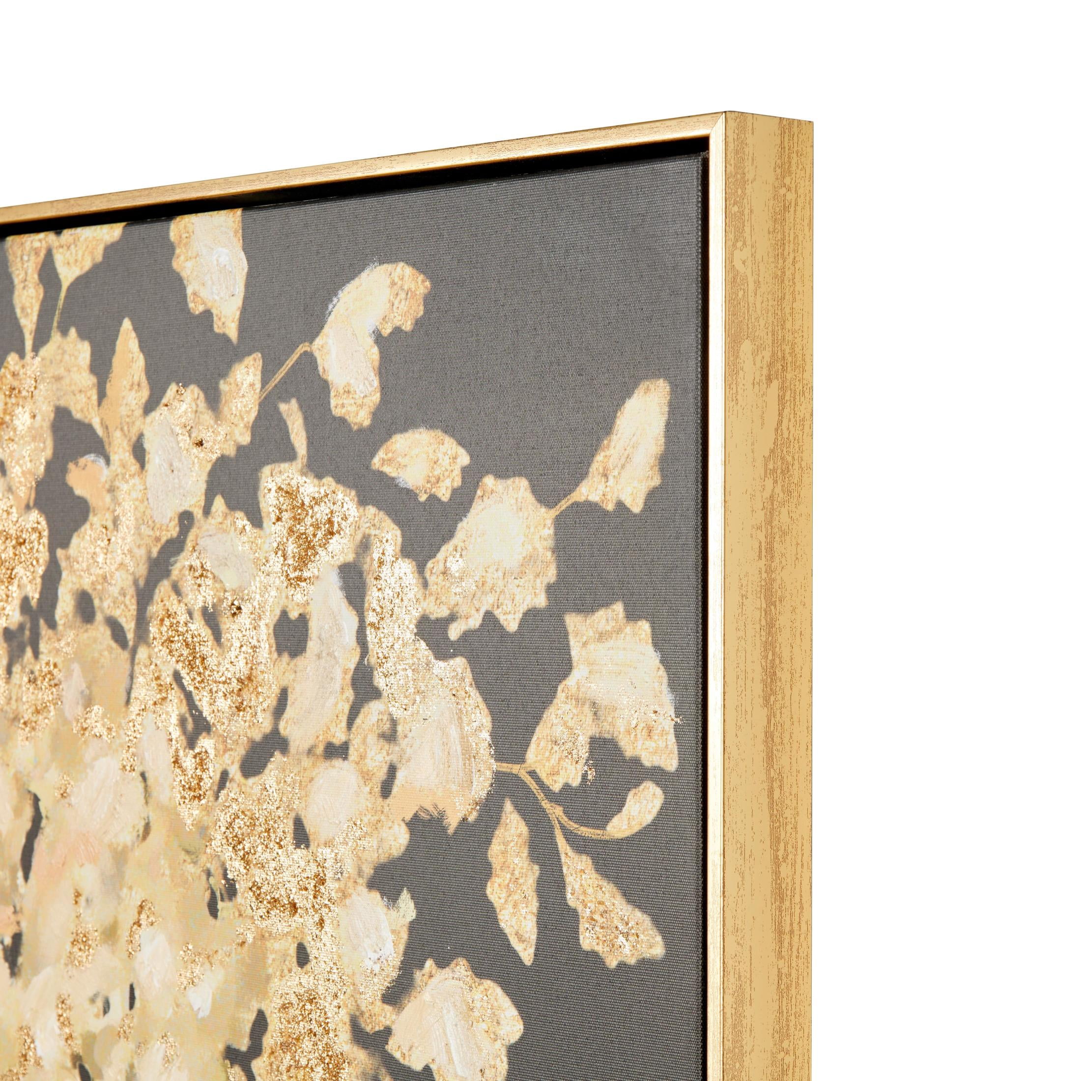30" x 59" Tree Framed Wall Art with Gold Foil Accents, by DecMode