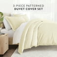 thumbnail image 5 of Noble Linens Ivory Wheatfield Pattern Duvet Set 3-Piece Duvet Cover Set, Full/Queen, 5 of 10