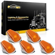 Partsam 5Pcs Amber Cab Marker Light Covers Replacement for F150 F250 F350 Top Roof Clearance Running Lights Lens