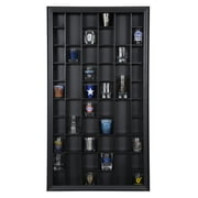 Gallery Solutions Black Wall-Mounted Curio & Shot Glass Display Case - 17x 32 Glass Door
