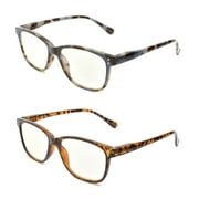 Rachel Rachel Roy 2 Pack Blue Light Reading Glasses, Tortoise Shell/Animal Print, +2.00