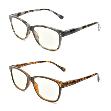 Rachel Rachel Roy 2 Pack Blue Light Reading Glasses, Tortoise Shell/Animal Print, +2.00