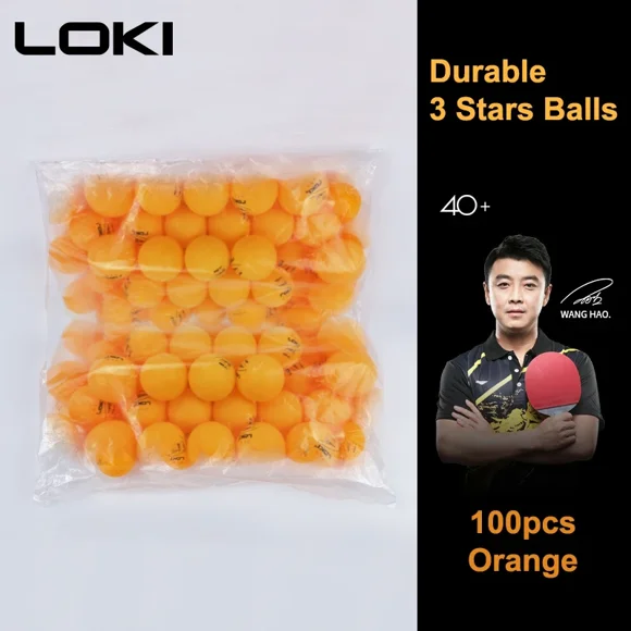 LOKI 3 Stars Seamed Table Tennis Balls 40+mm New ABS Plastic Material Professional Ping Pong Balls for Club Training Durable Orange 50pcs