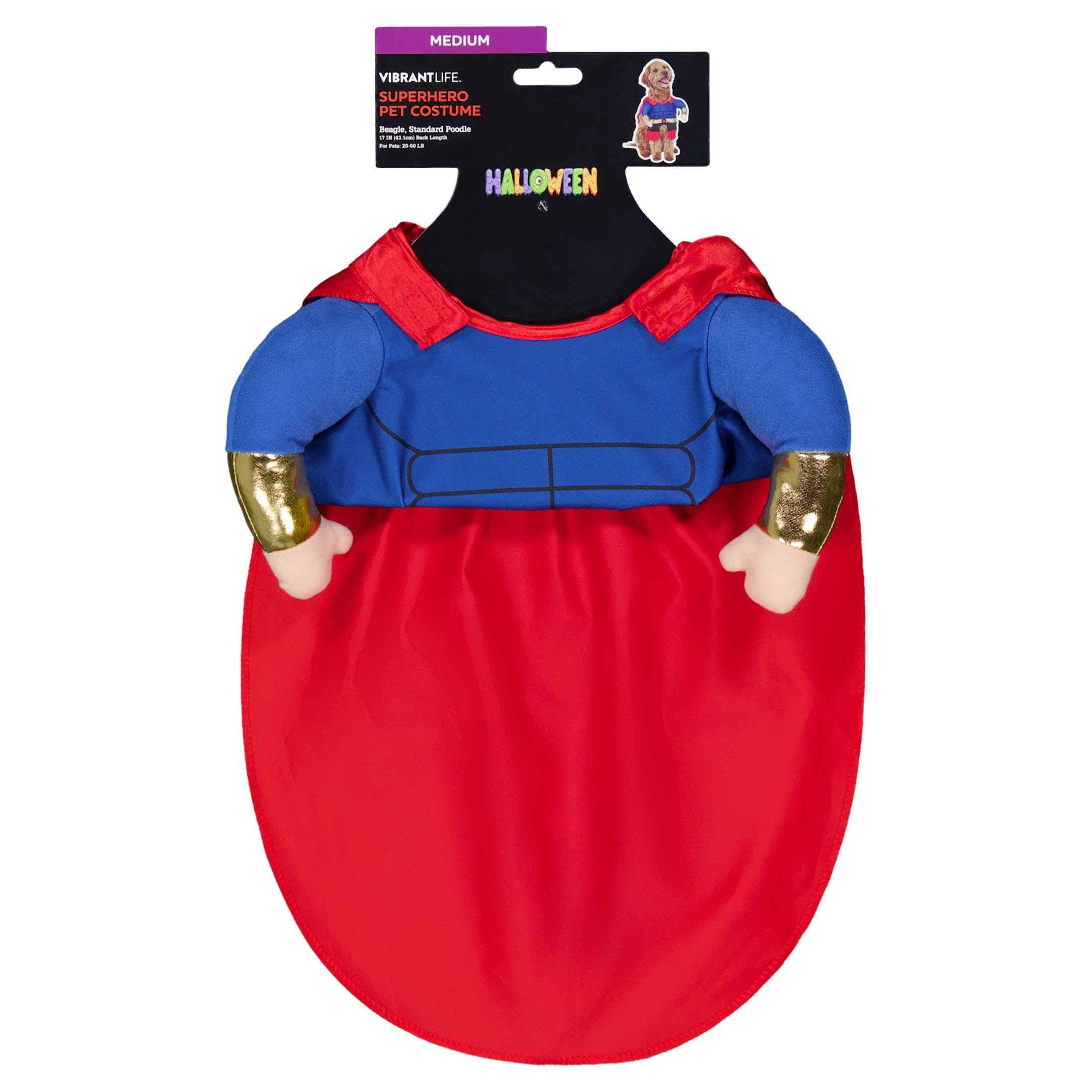 Vibrant Life Halloween Superhero Costume for Dogs, Multicolor, Medium