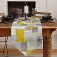 thumbnail image 2 of Cotton Linen Table Runners Yellow Oil Painting Splicing Art Soft Color Design Kitchen Dining Burlap Table Decoration for Home Party Decor 13 x 120 Inch, 2 of 8