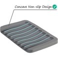 thumbnail image 4 of Juego de 3 jaboneras de silicona con flujo automático, caja de jabón para ducha de baño, cocina o viaje, color gris, 4 of 5