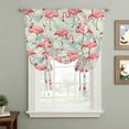 thumbnail image 2 of Red Flamingo Tie Up Curtains for Windows, Adjustable Balloon Window Shades, Summer Tropical Plants Leaves Botanical Green Kitchen Window Treatments Farmhouse Short Curtains with Rod Pocket 42"x45", 2 of 8