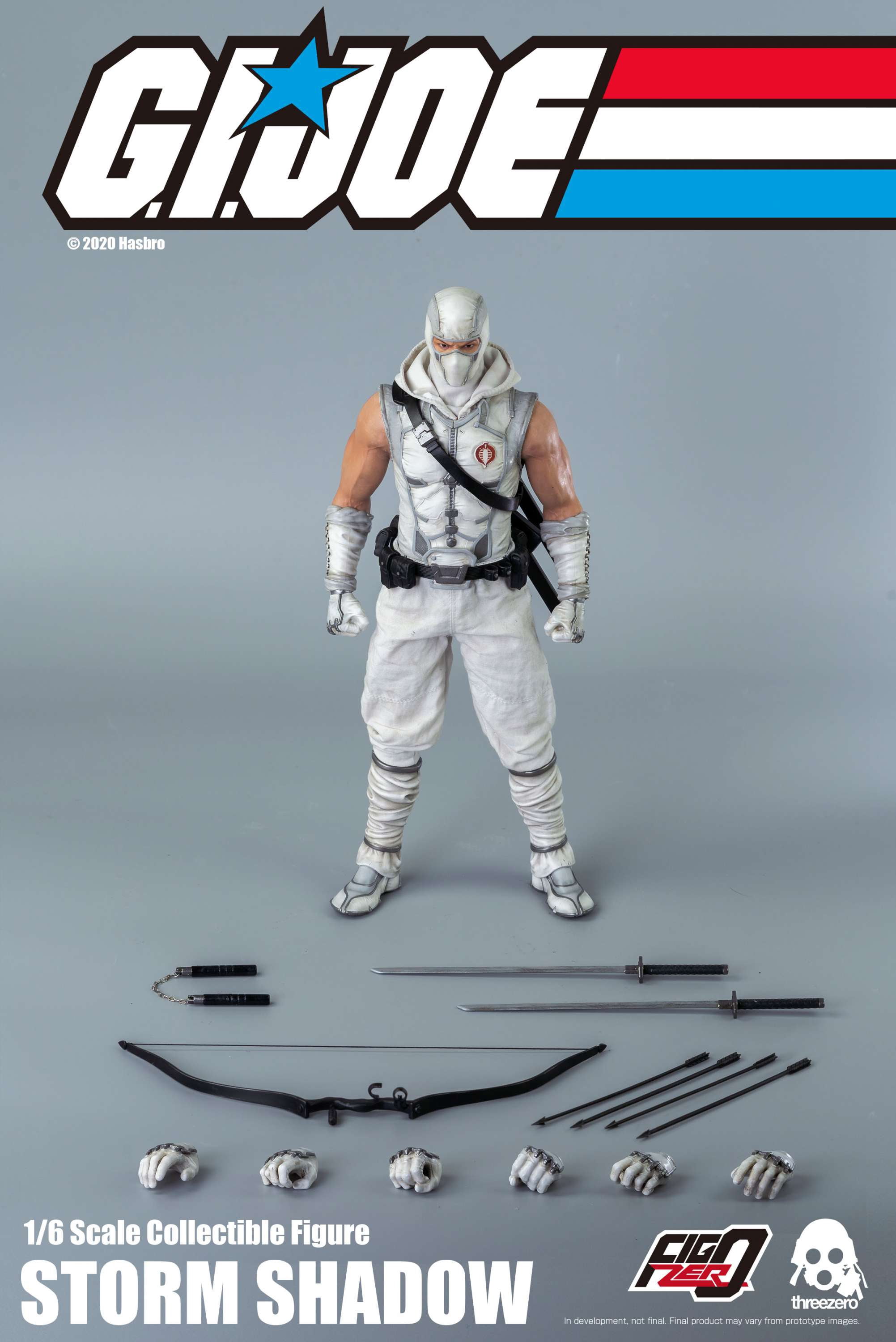 15.25" Gray and Black Threezero X Hasbro G.I. Joe Storm Shadow Figure