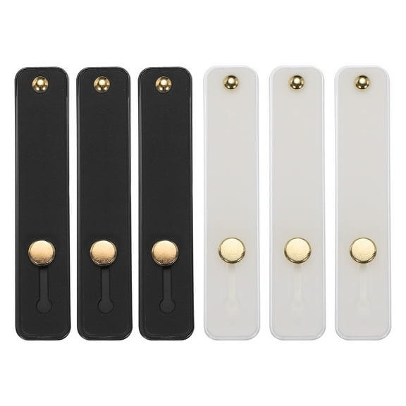 Uxcell 6 Pcs Phone Loop Finger Holder Silicone Phone Strap Grip Holder for Most Smartphones Black,White