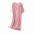 thumbnail image 5 of Sakmal Moomoo Nightgowns for Women Comfy 100% Cotton House Dress Short Sleeve Pink Nightgowns, 5 of 5
