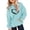 Light Blue, variant on UACY Girls Retro Heart Print Hoodie Sweatshirt, Long Sleeve Hooded Pullover Top, Comfortable Casual Sweatshirt for Kids Daily Wear (Blackish Green, 11-12 Years)