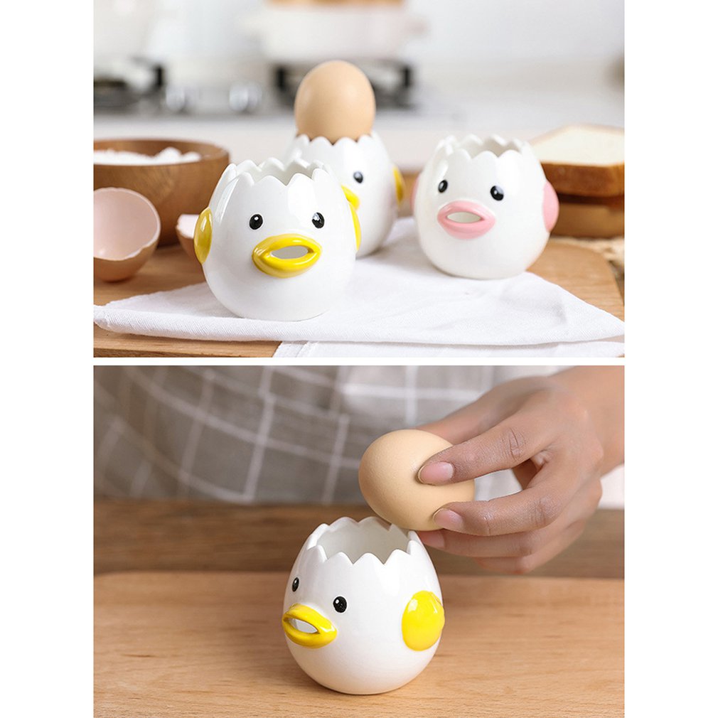 HANGOU Egg Separator Ceramic Egg Yolk Creative Egg Yolk Egg White Separator Novel Chicken Separator Egg White Cute Cooking Accessories for Kitchen Baking Bakery HANGOU Egg Separator Ceramic Egg Yolk Creative Egg Yolk Egg White Separator Novel Chicken Separator Egg White Cute Cooking Accessories for Kitchen Baking Bakery
