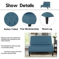 thumbnail image 6 of Alunaune Upholstered Blue Loveseat Bench Couch for Bedroom, Modern Cushioned Armless Settee Small Love Seat Sofa Faux Leather Living Room Couch, 6 of 8