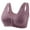 Purple, variant on Dasiy Bras for Senior Women Push up Front Closure Floral Printed Bra Plus Size Gathering Soft Breathable Bralettes for Older Women Grey 44