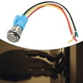 thumbnail image 3 of BTOER 12V Button Switch 16mm Latching ON OFF Power Switch Push Stainless Steel With Wire Socket Harness High Quality, 3 of 9