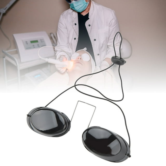 UV Lamp Treatment Goggle, Safety IPL Protective Eye Goggle Blocking Light Elasticity Thicken Adjustable Tanning with Storage Box for Photo Rejuvenation