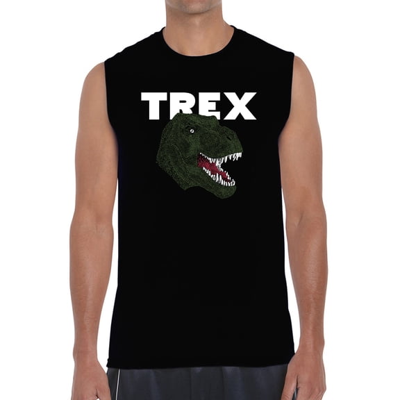 Men's Word Art Sleeveless T-shirt - T-Rex Head