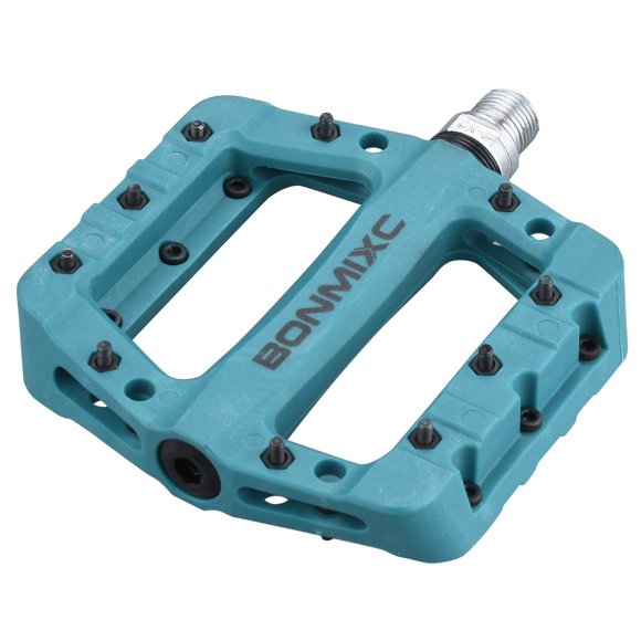 BONMIXC Pédales de Vélo Antidérapantes Grandes Plateformes BMX Pédales en Nylon pour Vélo de Montagne Filetage 9/16 Pouces Bleu