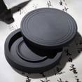thumbnail image 4 of Hemoton Chinese Calligraphy Inkstone with Lid Round Ink Well for Traditional Writing and Painting Stone Tray for Ink Retention and Practice, 4 of 8