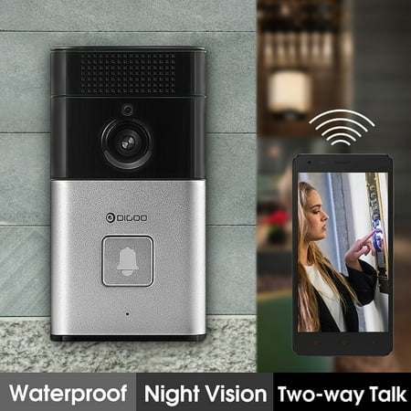 Video Security Door (Digoo Bluetooth WIFI Wireless Smart Home Night Visual Video Door Bell Security 720P Camera Free APP Control Intercom Alarm Clear Night Vision)