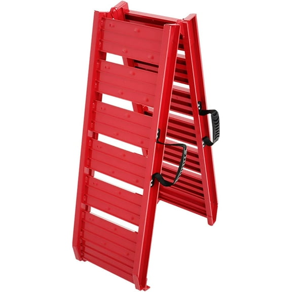 LABLT 1PC Aluminum Foldable Loading Ramp 6FT 72in L × 11.6in W 1830mm x 290mm 550lbs Capacity for Motorcycle, Bicycle, ATV UTV, Lawnmower, Truck, Trailer, Dirt Bike, Garden Tractor Red