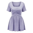 thumbnail image 5 of Bixock Maternity Tops Plus Size Short Sleeve V Neck Loose Pregnancy Blouse Casual Maternity Shirt Pregnant Top Summer Maternity Clothes, 5 of 5
