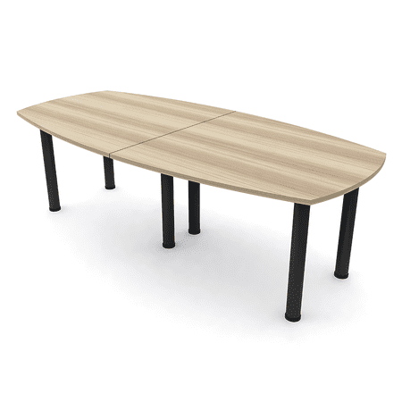 8 Person Arc Boat Shaped Powered Conference Table Post Legs