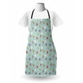thumbnail image 3 of Ice Skates Apron, Colorful Merry Christmas Theme with Human and Snowflakes Pattern, Unisex Kitchen Bib with Adjustable Neck for Cooking Gardening, Adult Size, Pale Seafoam Multicolor, by Ambesonne, 3 of 4