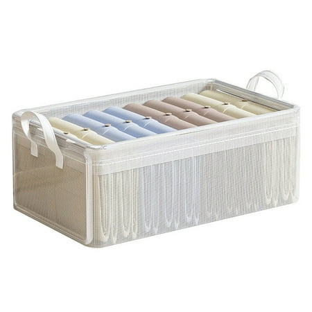 

KAGAYD Fabric Steel Storage Basket Clothing Organizer Drawer Transparent Underwear Pants Storage Box Wardrobe Storage Box To Create A Clean And Orderly Clothing Storage Spa