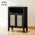 thumbnail image 2 of Nmkwnr Wood Coffee Bar Cabinet with Shelf, 2 Doors Buffet Cabinet for Living Room, Dining Room, Kitchen, Black, 2 of 7